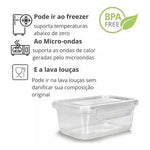 Kit Potes Para Marmitas Transparente com TravasReutilizáveis