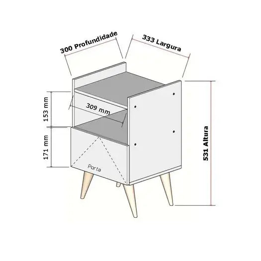 Mesa de Cabeceira de Quarto
