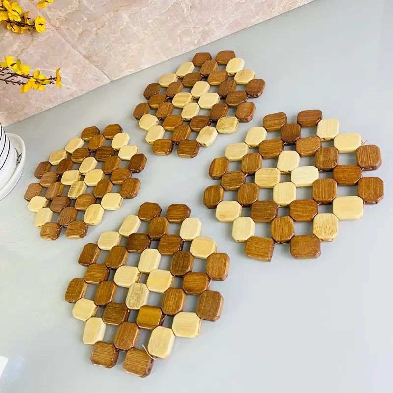 Peças Porta Panela Bambu Resistente ao Calor