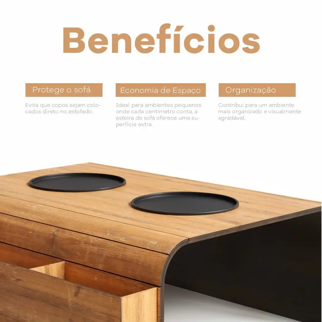 Suporte de Copos para Sofá Antiderrapante