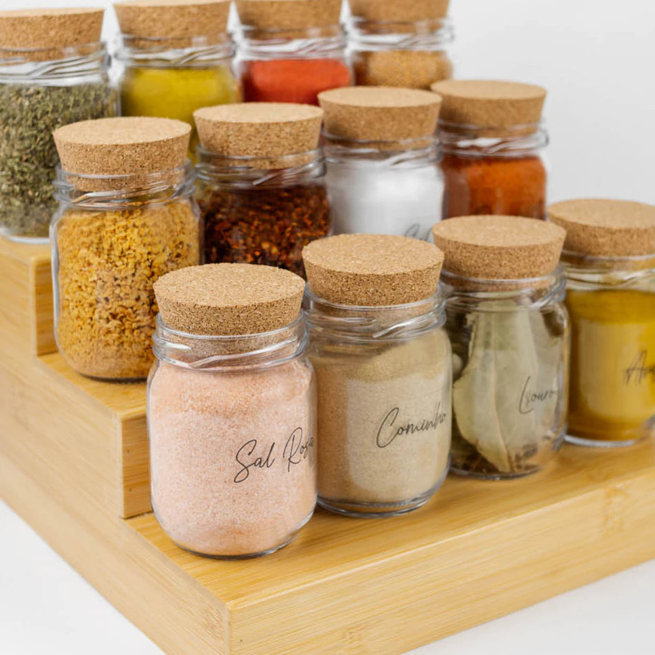 Kit Potes de Tempero 200ml com Etiquetas