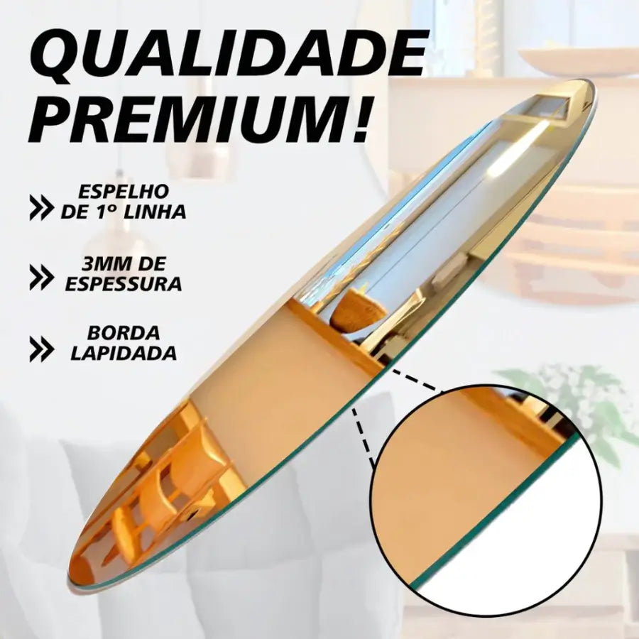 Espelho Oval LED Decorativo