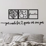 Quadros Decorativos Família Coração + Frase