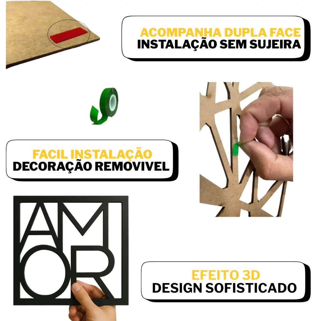 Quadros Decorativos Família Coração + Frase