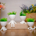 Kit 4 Mini Vasos Decorativos com Flor Inclusa