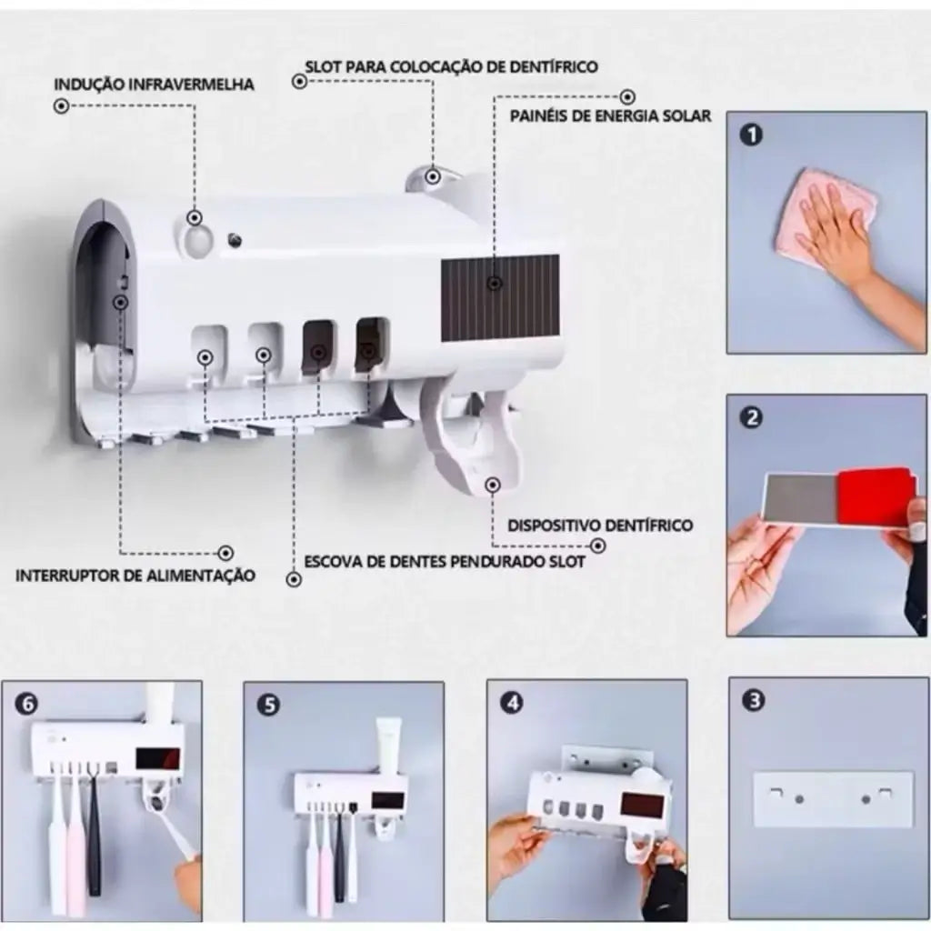 Porta Escova Dentes Com Esterilizador Uv