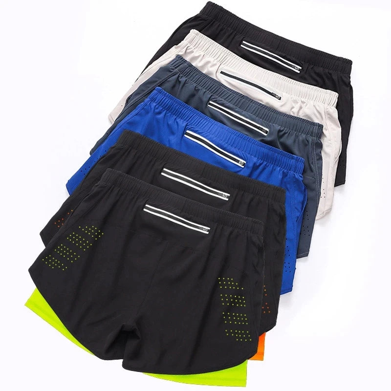 Shorts de Corrida Masculinos 2 Camada