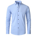 Camisa Social  Masculina Slim Azul - Loja Confiou