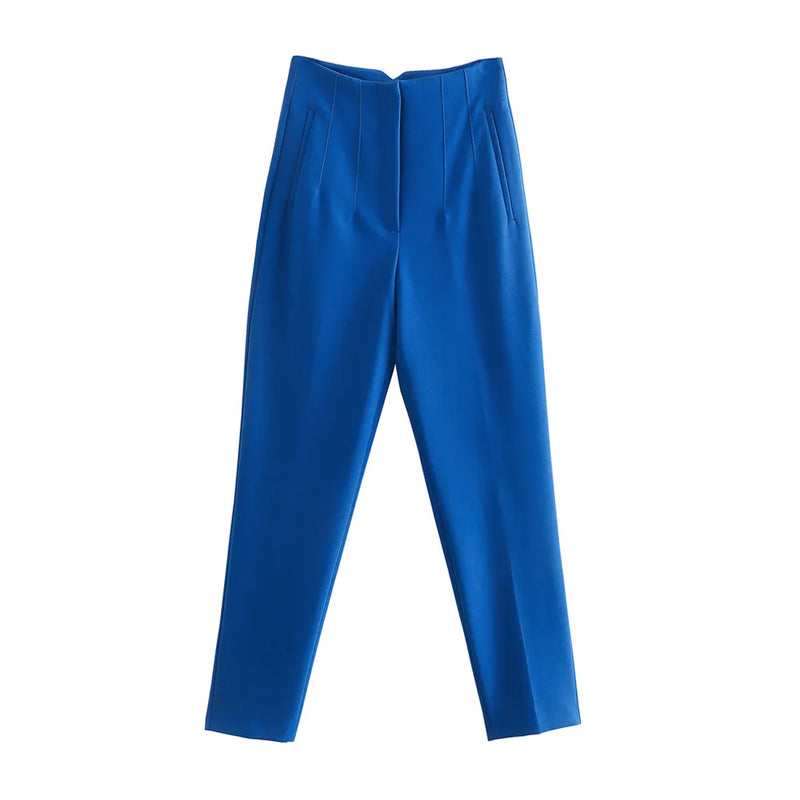 Calça Social Feminina Azul - Loja Confiou