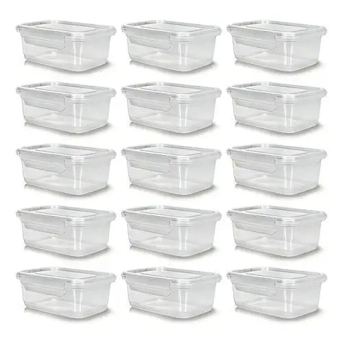 Kit Potes Para Marmitas Transparente com TravasReutilizáveis
