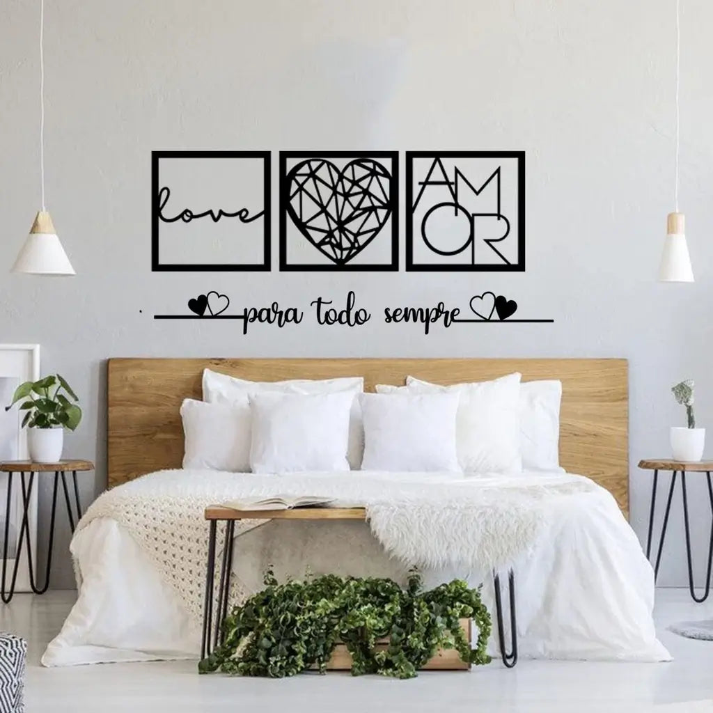 Quadros Decorativos Família Coração + Frase