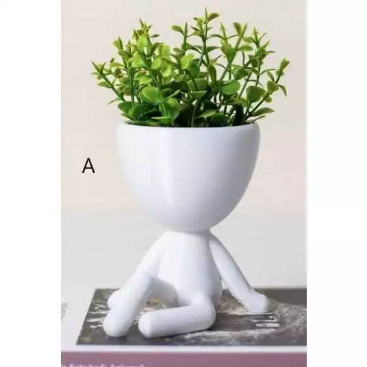 Kit 4 Mini Vasos Decorativos com Flor Inclusa