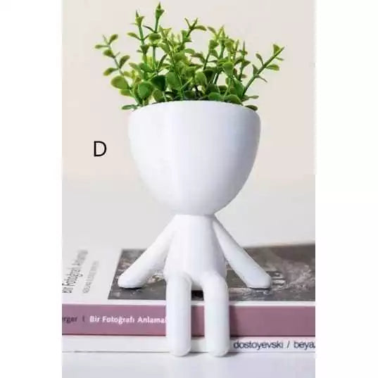 Kit 4 Mini Vasos Decorativos com Flor Inclusa