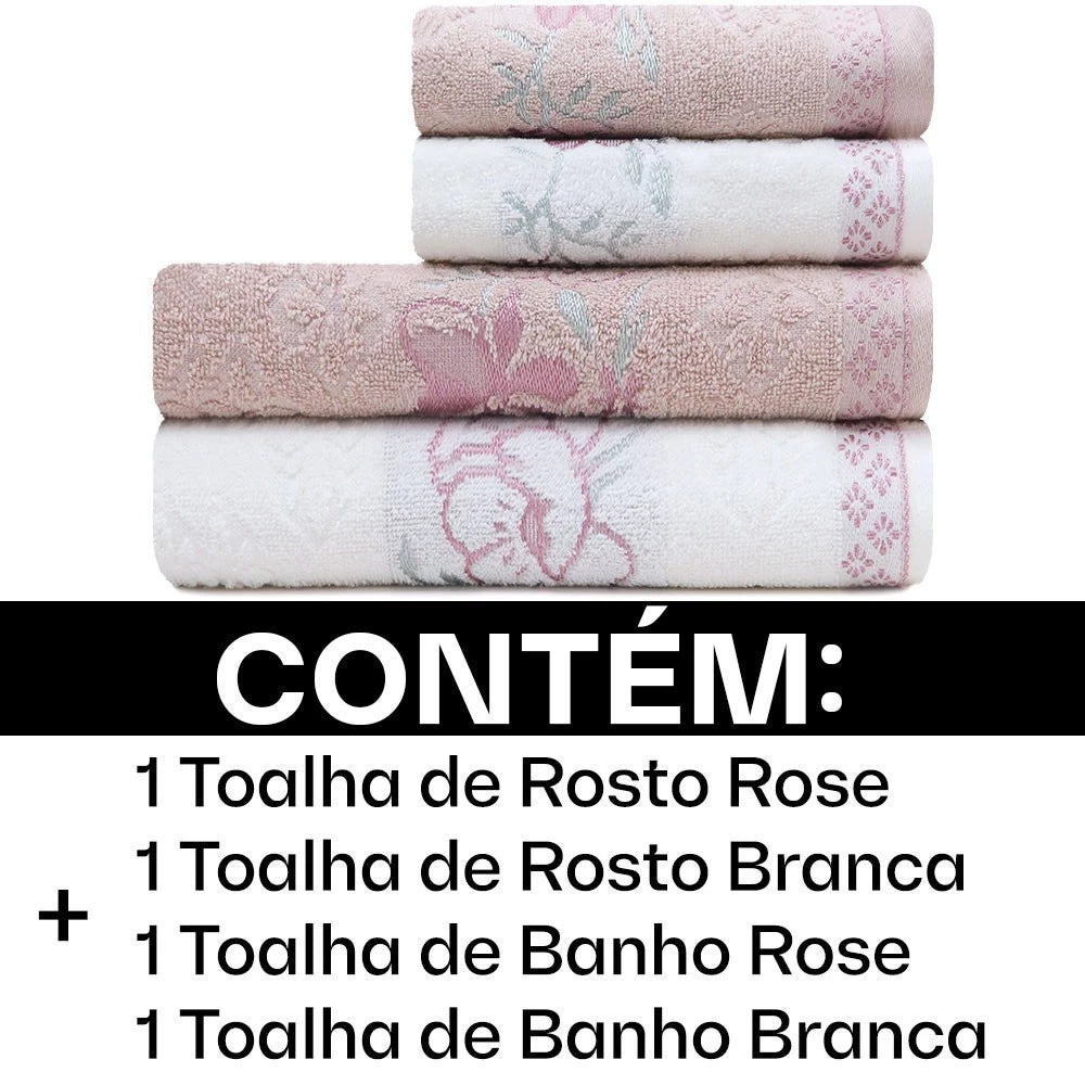 Kit Jogo De Toalhas 4 Peças