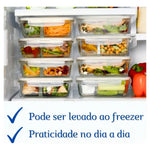 Kit Potes Para Marmitas Transparente com TravasReutilizáveis