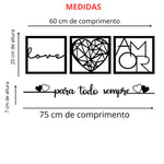 Quadros Decorativos Família Coração + Frase