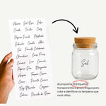 Kit Potes de Tempero 200ml com Etiquetas