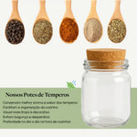 Kit Potes de Tempero 200ml com Etiquetas