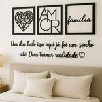 Quadros Decorativos Família Coração + Frase