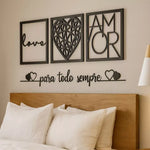 Quadros Decorativos Família Coração + Frase