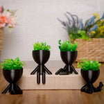 Kit 4 Mini Vasos Decorativos com Flor Inclusa