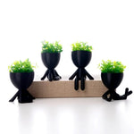 Kit 4 Mini Vasos Decorativos com Flor Inclusa